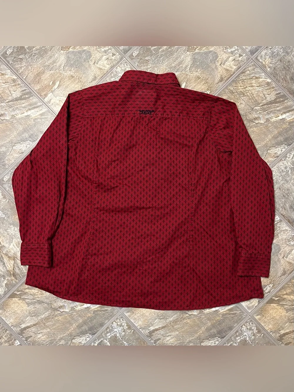Ariat Real Men's 3X Red Long Sleeve Western Shirt Button Down Cowboy Rodeo - Picture 6 of 9